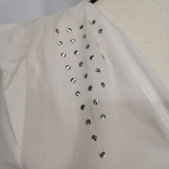 NWT Hobbs London Silk V-Neck Long Sleeve Ivory Button Blouse - Sz 6 - Picture 3 of 12